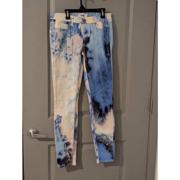 Women's Paige Denim Jeans Size 28 Blue White Tie Dye - Picture 3 of 13